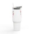 40oz Insulated Travel Mug — “Howdy Mama” Floral Cow Skull Design