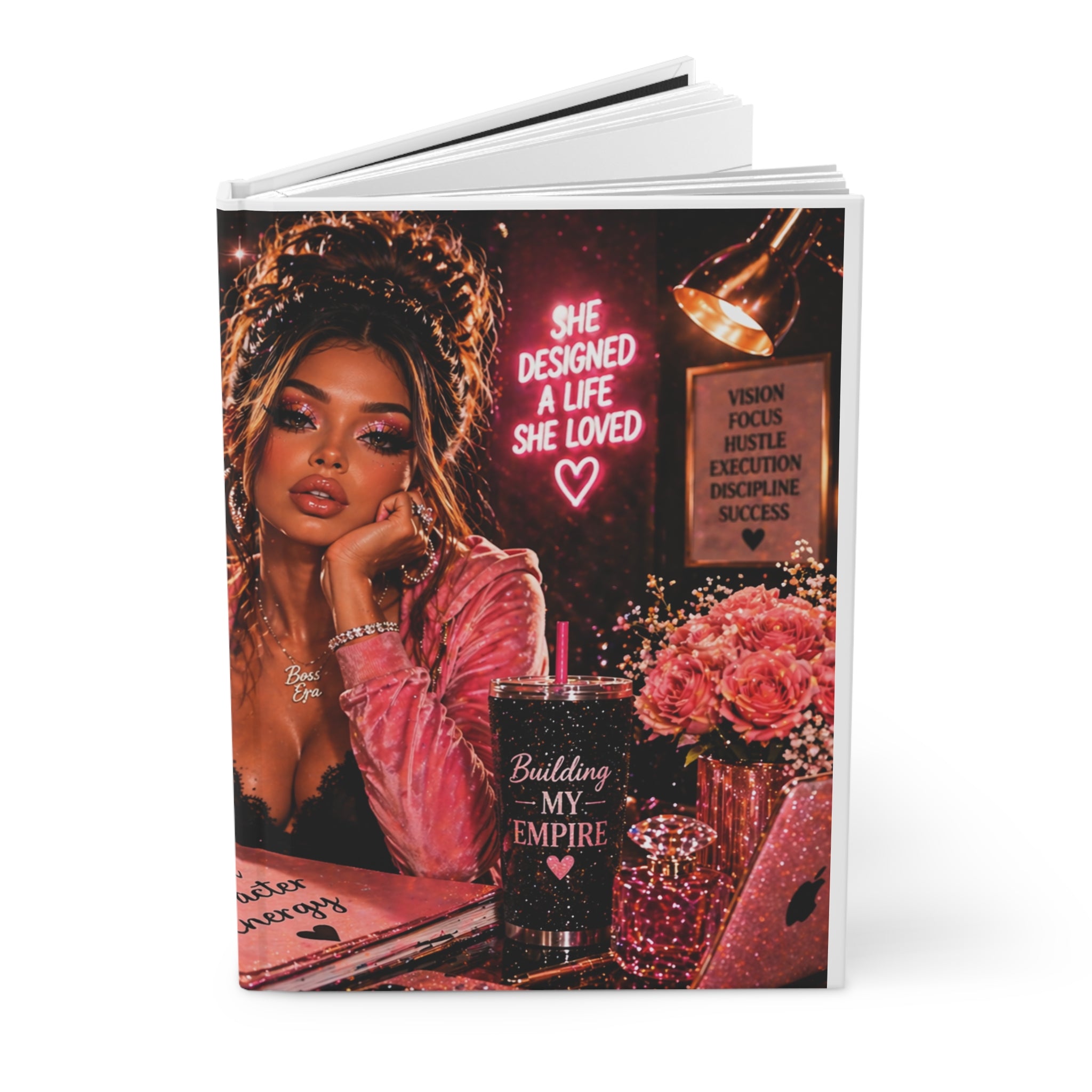 Discipline Today Success Tomorrow Hardcover Journal — 'She Designed a Life She Loved' Motivational Notebook