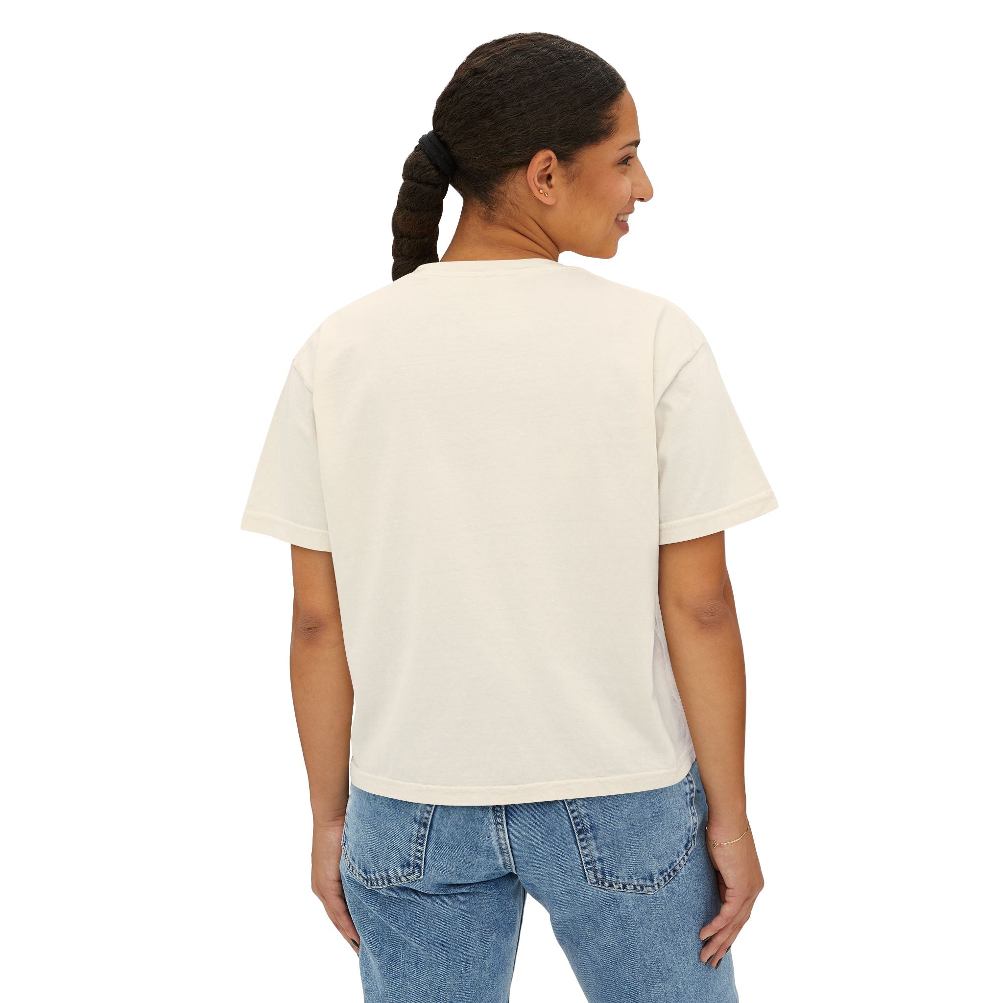 Mama Cowgirl Boxy Tee — Floral Cowboy Boot Graphic