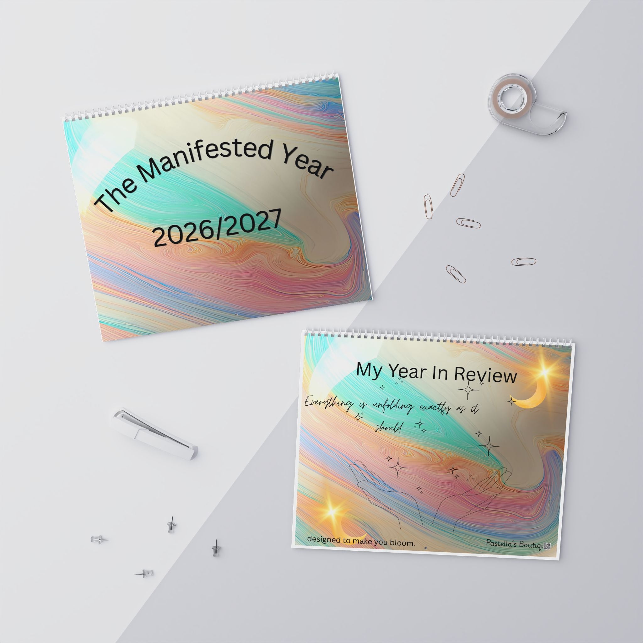 2026 Manifestation Wall Calendar — Monthly Affirmations & Flower Design