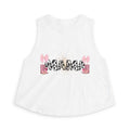Mama Cow Print Crop Top — Cute Pink Boots & Bows Mother's Day Tee