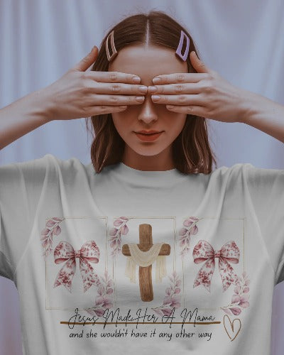 Jesus Made Her A Mama- Floral Cross & Bows