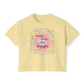 Blessed Busy And Beautiful Floral Boxy Tee — Women’s Casual Graphic Shirt